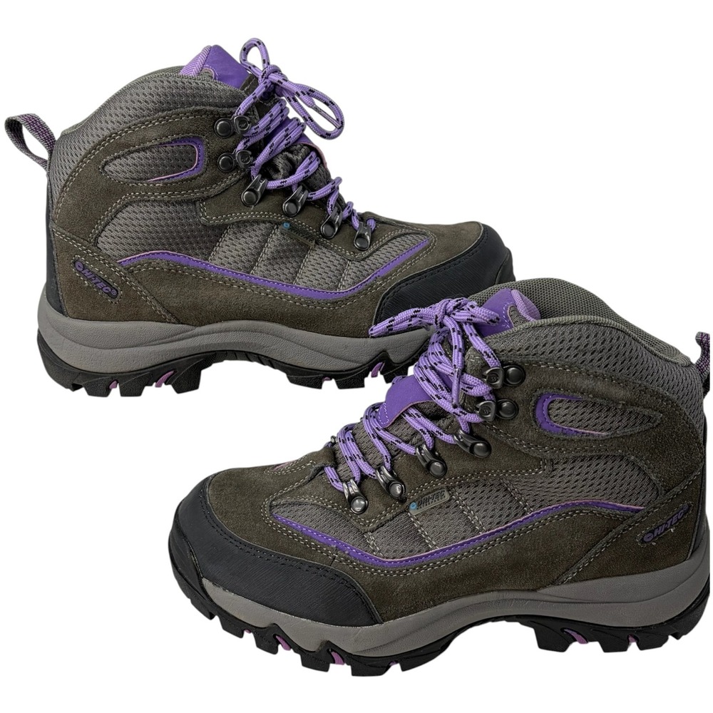 Hi-Tec Skamania Mid WP Womens 8 Waterproof Hiking Boots Gray Purple 9022 Box